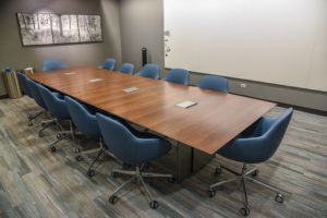 refinished veneer conference table